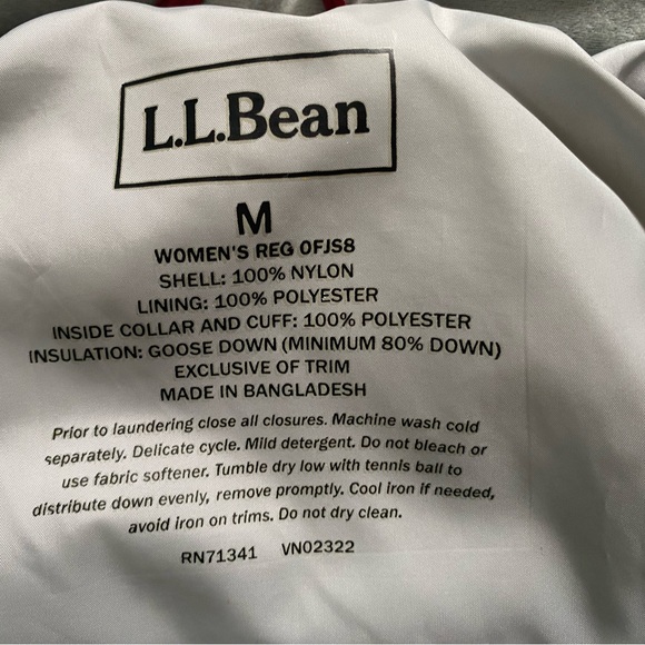 L.L. bean goose down puffer jacket - ll bean red winter puffer jacket coat. M - Picture 3 of 6
